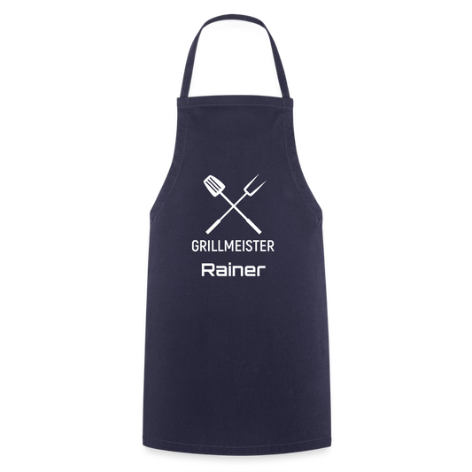 Koch- oder Grillschürze "Grillmeister" - personalisierbarer Name oder Text - Navy