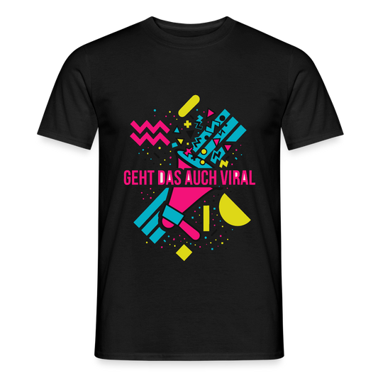Geht das auch viral? Memphis-Motiv Motiv-T-Shirt für Männer, Farbe Schwarz
