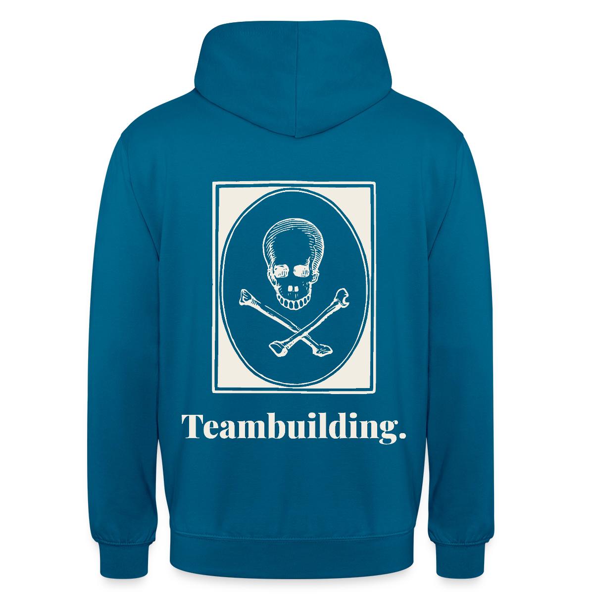 "Teambuilding." Motiv-Hoodie unisex, Farbe Tiefseeblau