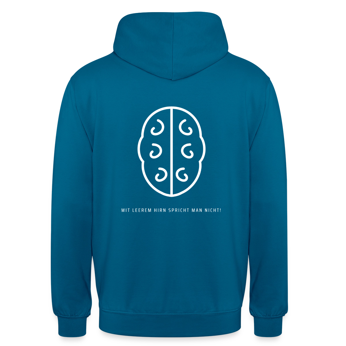 Mit leerem Hirn spricht man nicht. Umriss-Motiv Motiv-Hoodie unisex, Farbe Tiefseeblau