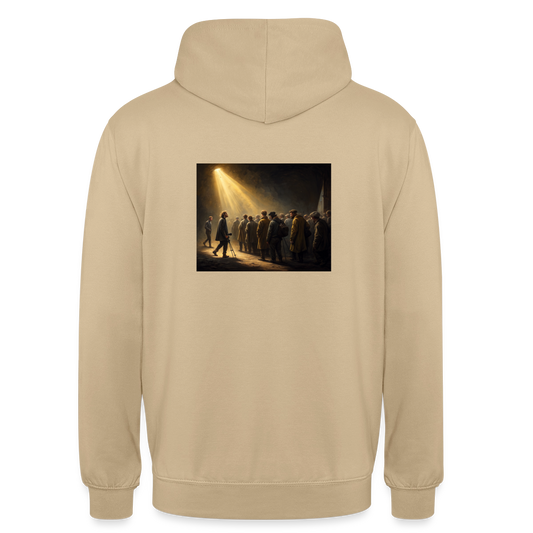 Das Teamfoto. Renaissance-Motiv Motiv-Hoodie unisex, Farbe Beige