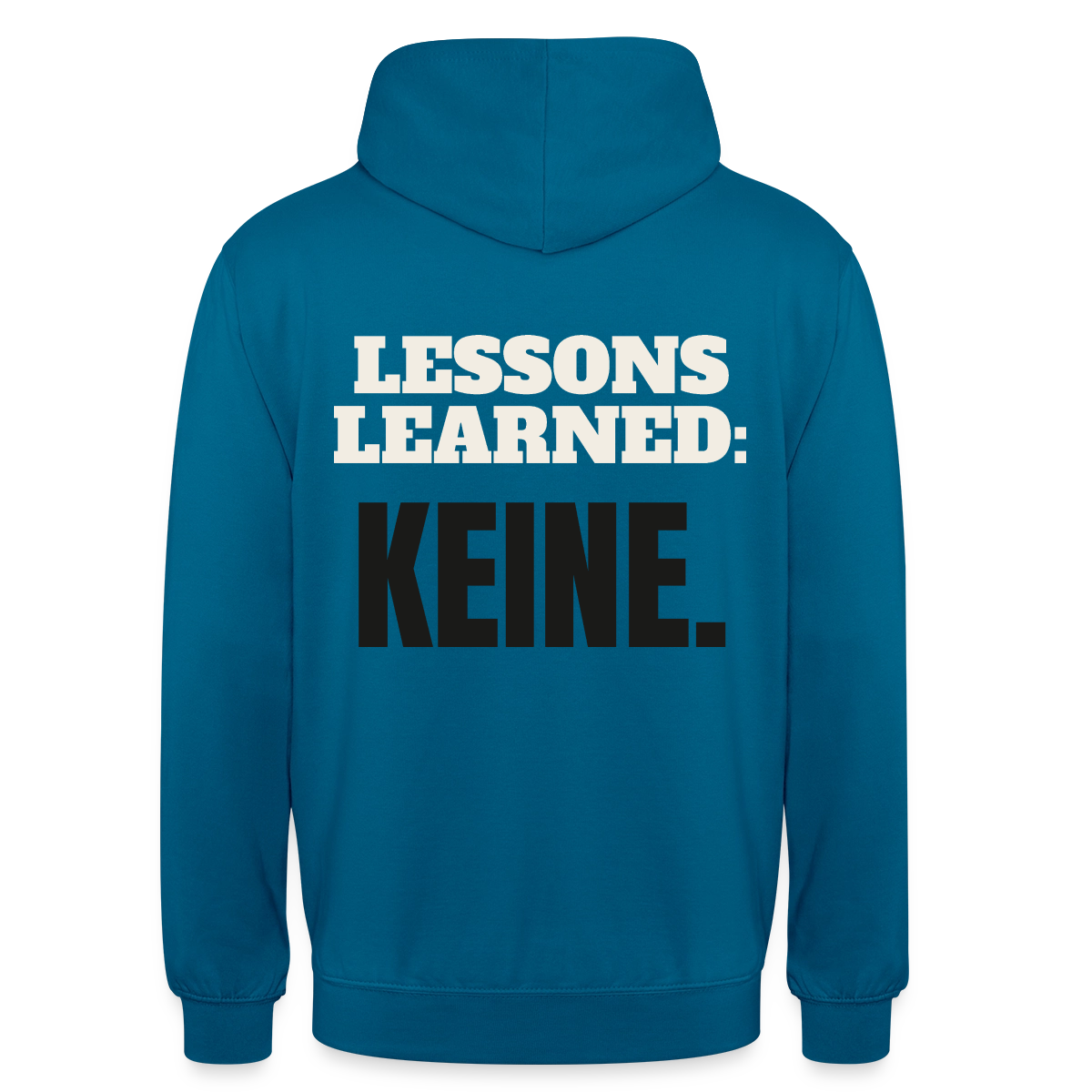 Lessons learned: keine. Motiv-Hoodie unisex, Farbe Tiefseeblau