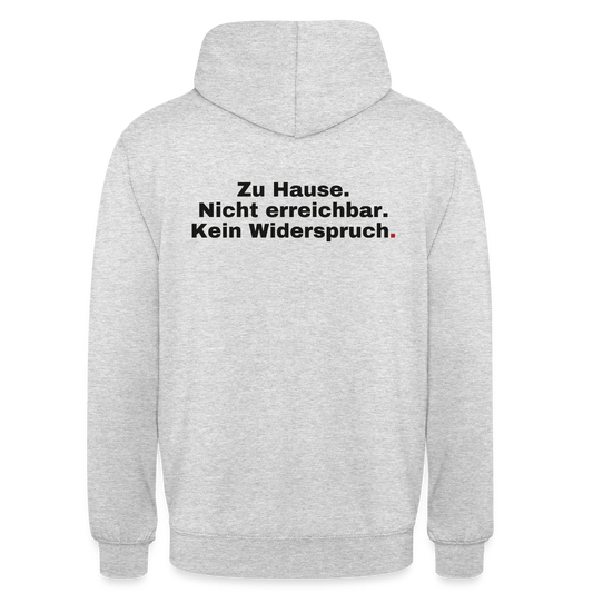 Kein Widerspruch Motiv-Hoodie unisex, Farbe Hellgrau meliert