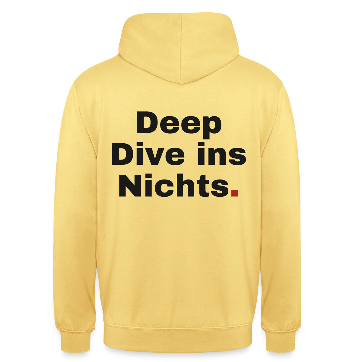 Deep Dive ins Nichts. Motiv-Hoodie unisex, Farbe Zitronengelb
