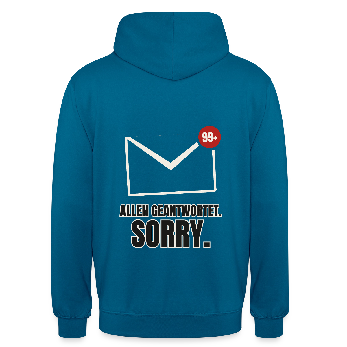 "Allen geantwortet. Sorry." Motiv-Hoodie unisex, Farbe Tiefseeblau