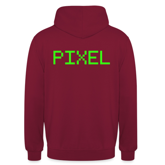 Pixel. Phosphor-Motiv Motiv-Hoodie unisex, Farbe Bordeaux