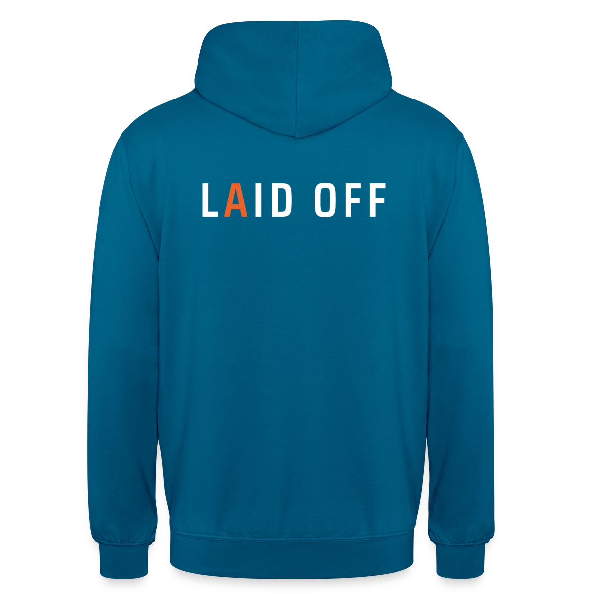 Laid off. Typo-Motiv Motiv-Hoodie unisex, Farbe Tiefseeblau