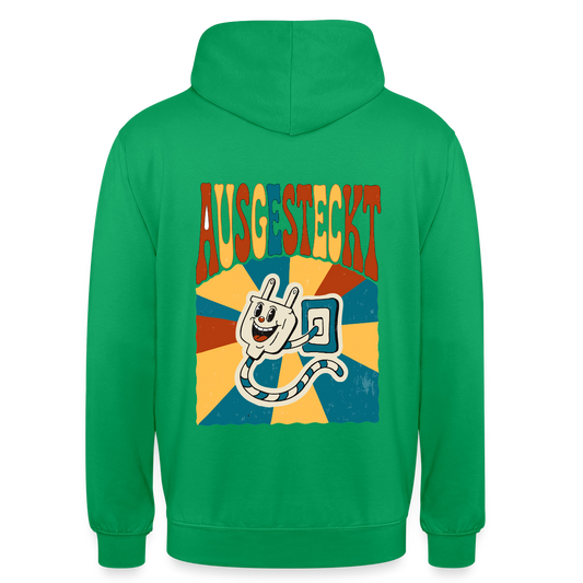"Ausgesteckt. Midcentury-Motiv" Motiv-Hoodie unisex, Farbe Kelly Green