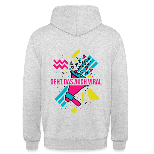 Geht das auch viral? Memphis-Motiv Motiv-Hoodie unisex, Farbe Hellgrau meliert