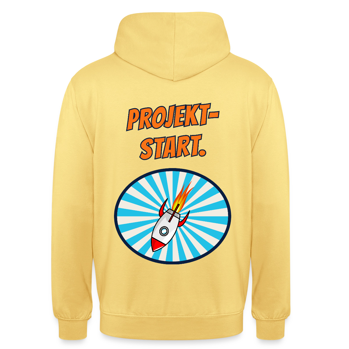 Projektstart. Motiv-Hoodie unisex, Farbe Zitronengelb