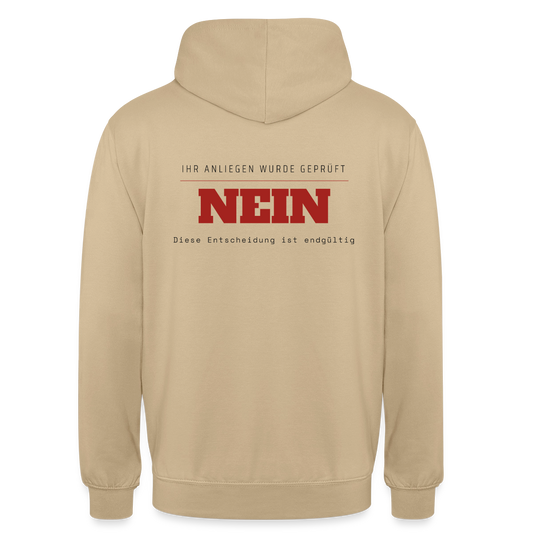 Ihr Anliegen wurde geprüft. Nein. Motiv-Hoodie unisex, Farbe Beige