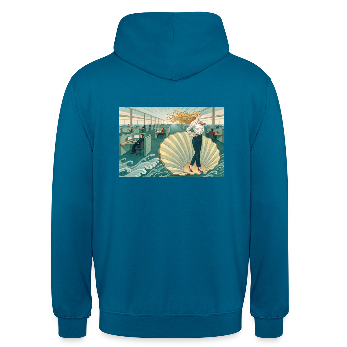 Die Chefin. Renaissance-Motiv Motiv-Hoodie unisex, Farbe Tiefseeblau