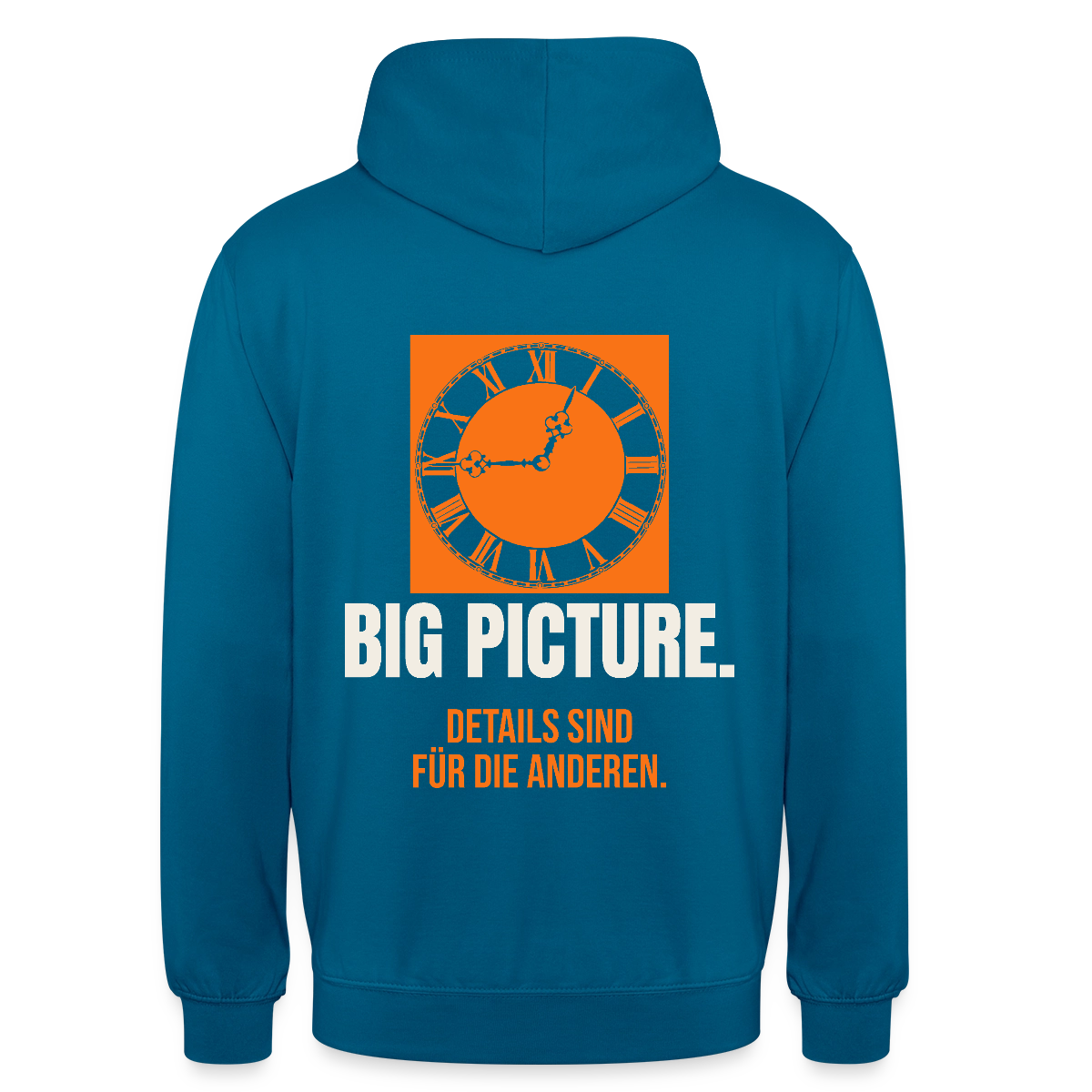 Big Picture. Details sind für die anderen. Motiv-Hoodie unisex, Farbe Tiefseeblau