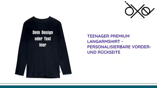 Teenager Premium Langarmshirt - personalisierbare Vorder- und Rückseite by@Outfy