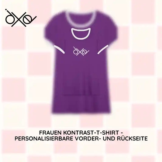 Frauen Kontrast-T-Shirt - personalisierbare Vorder- und Rückseite by@Outfy