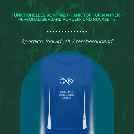 Funktionelles Kontrast-Tank Top für Männer - personalisierbare Vorder- und Rückseite by@Outfy