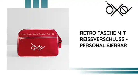 Retro Tasche mit Reißverschluss - personalisierbar by@Outfy