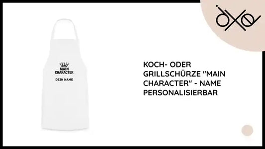 Koch- oder Grillschürze "Main Character" - Name personalisierbar by@Outfy