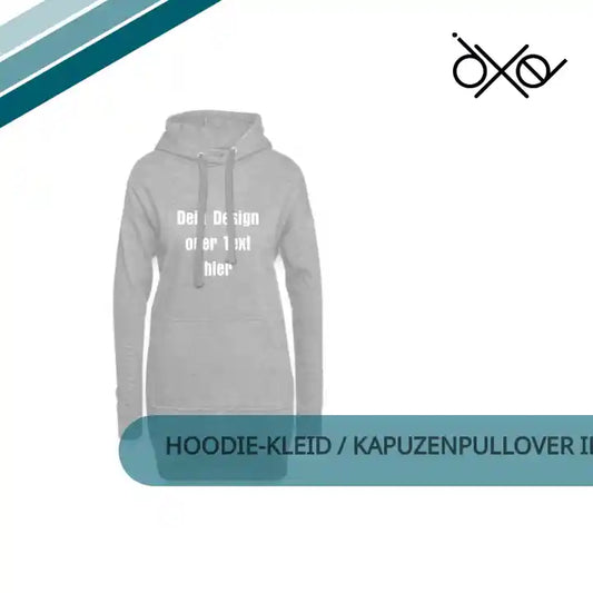 Hoodie-Kleid / Kapuzenpullover in Kleidlänge - personalisierbare Vorder- und Rückseite by@Outfy