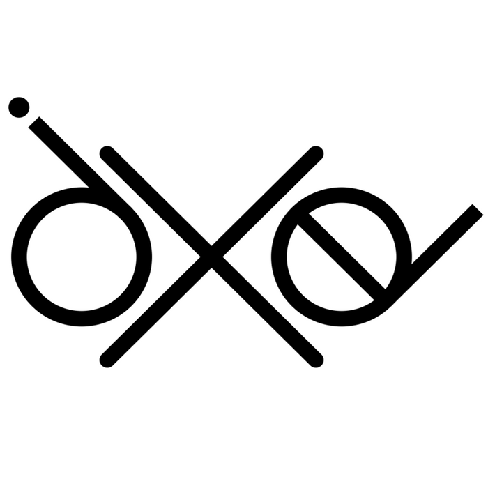 Schwarzes diXed-Logo aus geschwungenen Linien auf weißem Grund