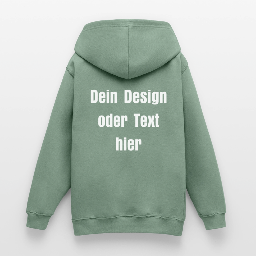 Teenager Hoodie - personalisierbare Vorder- und Rückseite - Graugrün
