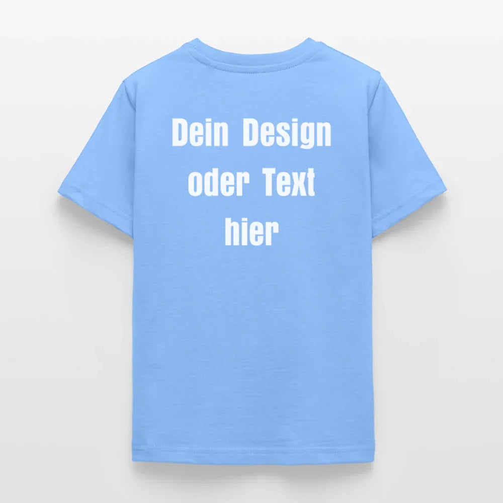 Teenager T-Shirt - personalisierbare Vorder- und Rückseite - Himmelblau