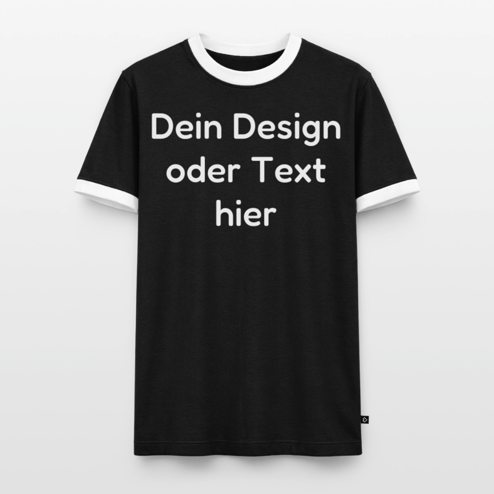 Männer Kontrast-T-Shirt - personalisierbare Vorder- und Rückseite - Schwarz/Weiß