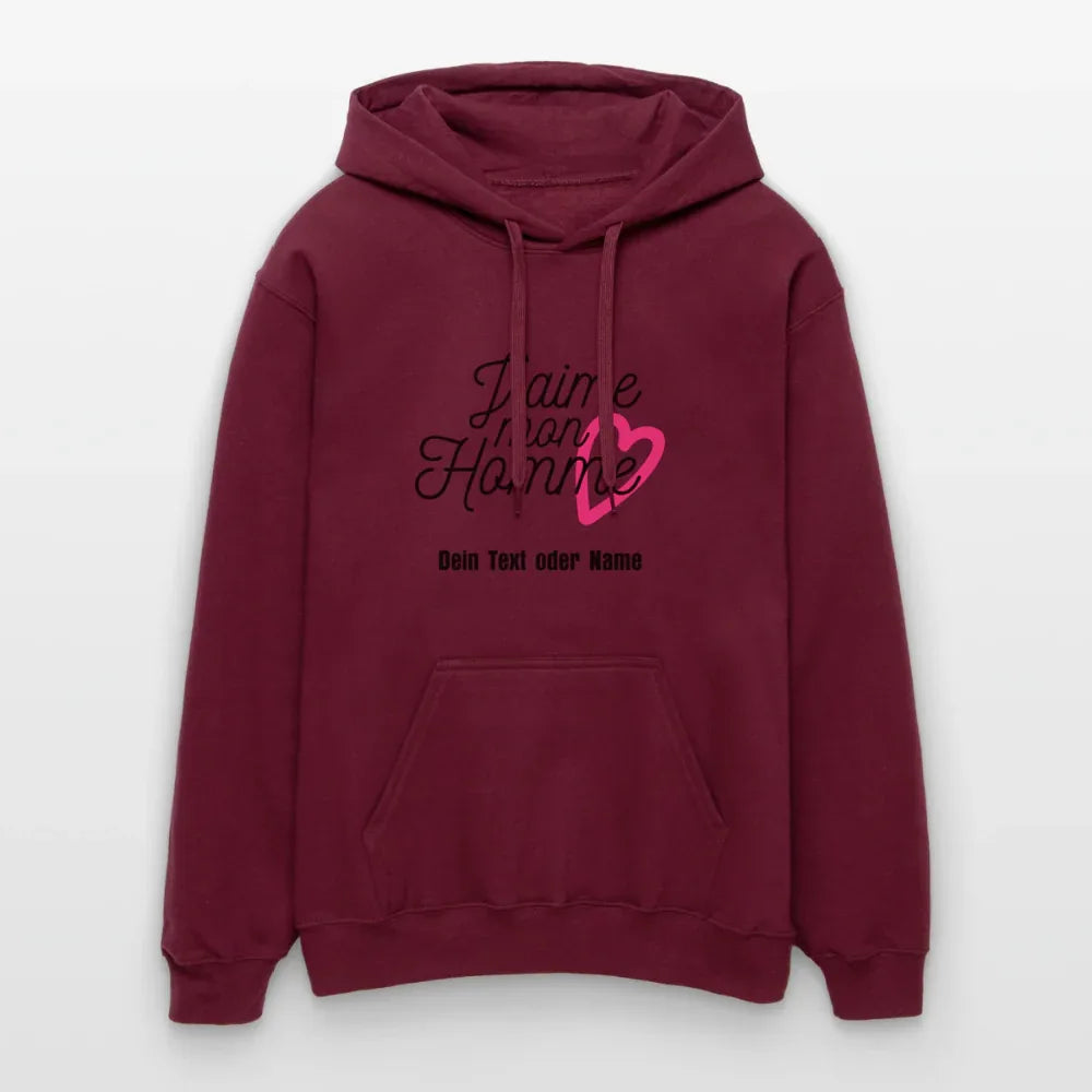 Kuschel-Hoodie "Valentine" für Frauen – personalisierbar & weich - Maroon