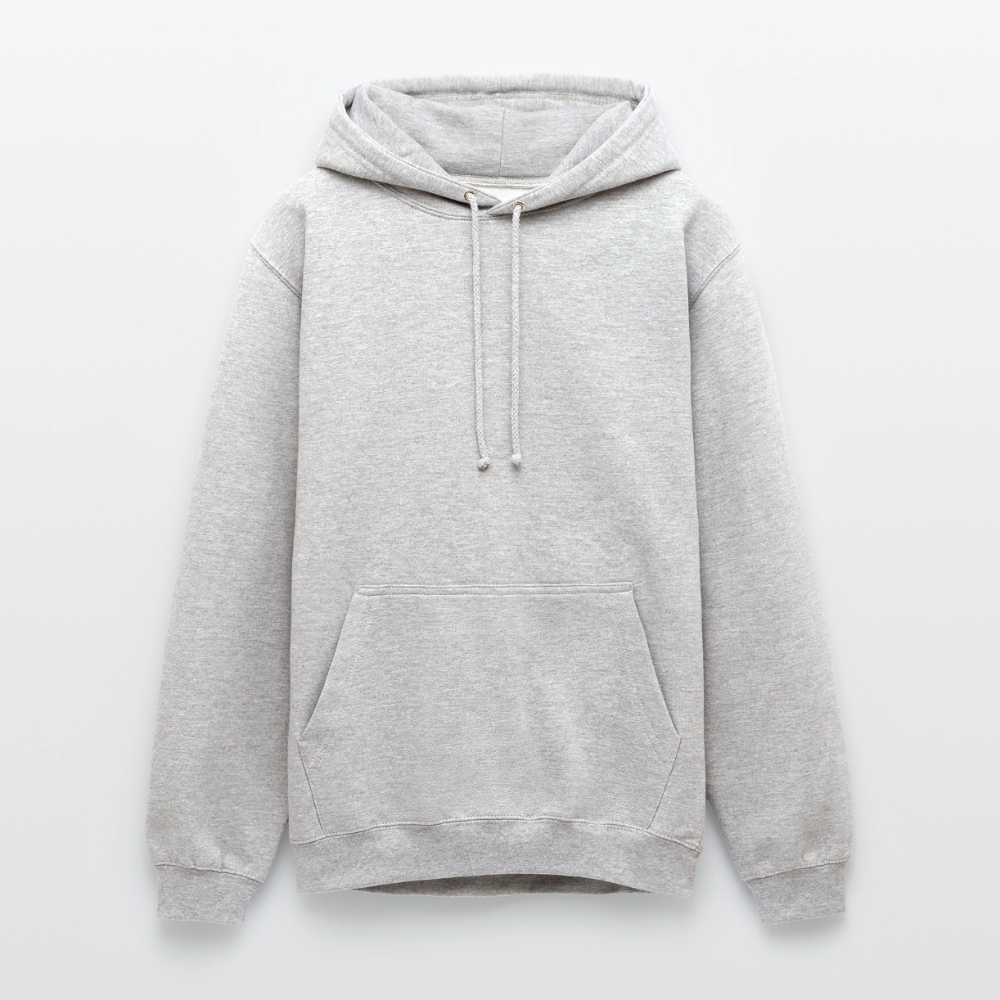 Unisex Hoodie - personalisierbare Vorder- und Rückseite - Hellgrau meliert