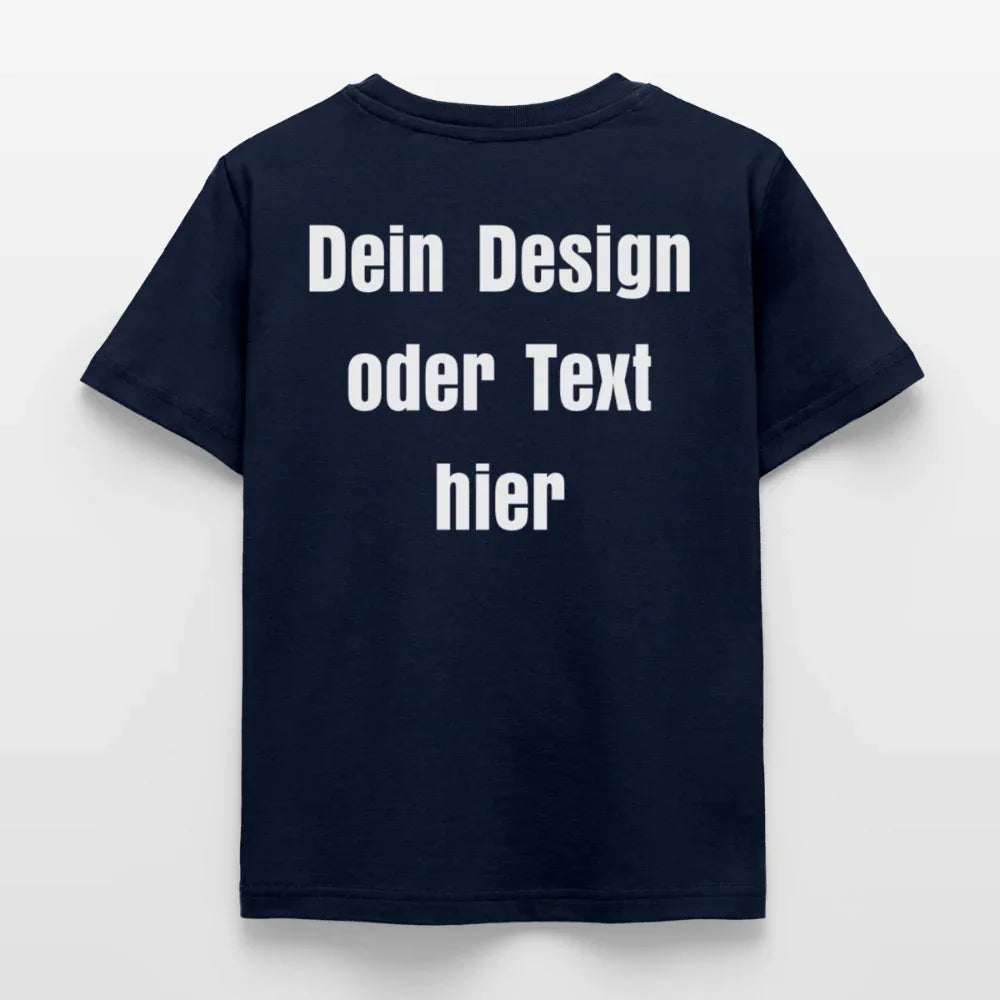 Kinder T-Shirt - personalisierbare Vorder- und Rückseite - Navy