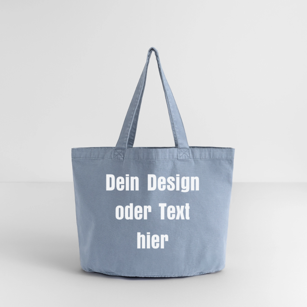 Vintage-Washed Shopper / Einkaufstasche im Vintage Stil - personalisierbar - vintage light blue