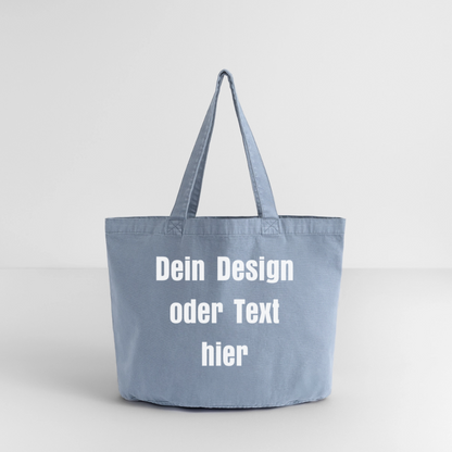 Vintage-Washed Shopper / Einkaufstasche im Vintage Stil - personalisierbar - vintage light blue