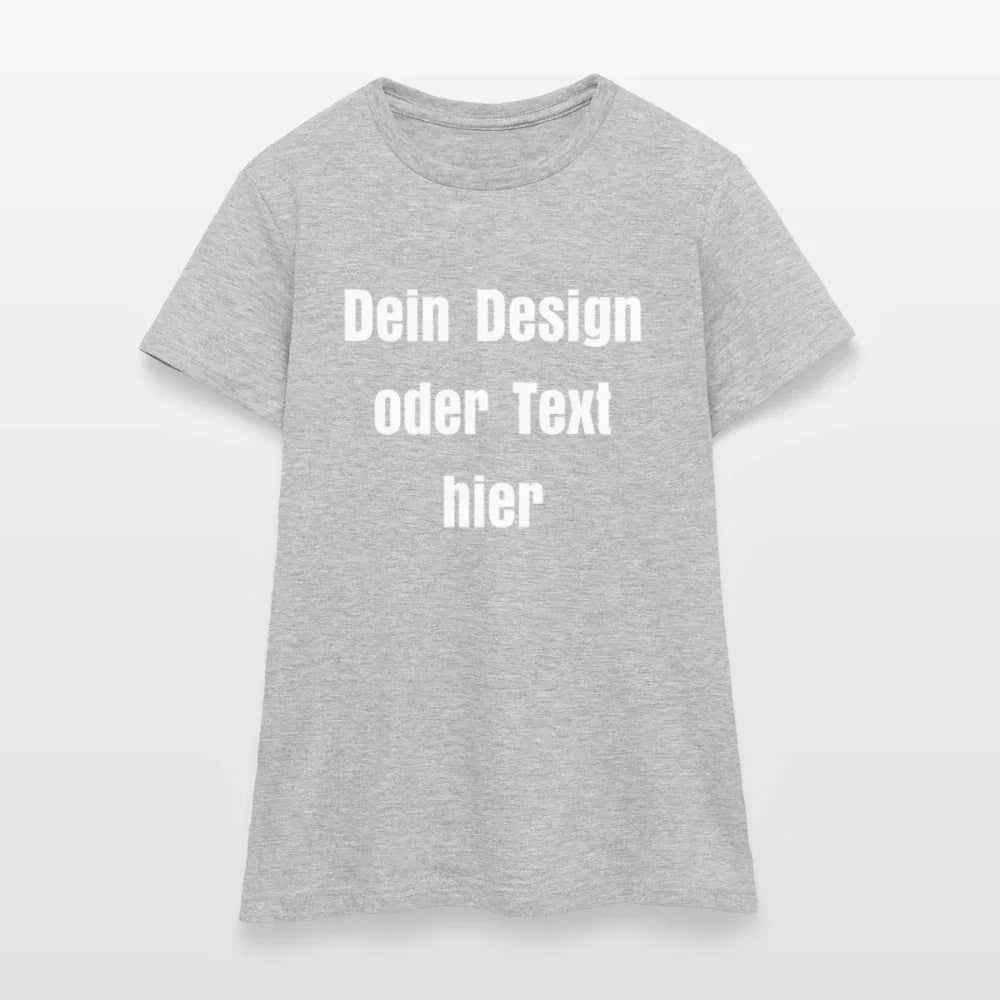 Frauen T-Shirt - personalisierbare Vorder- und Rückseite - Grau meliert