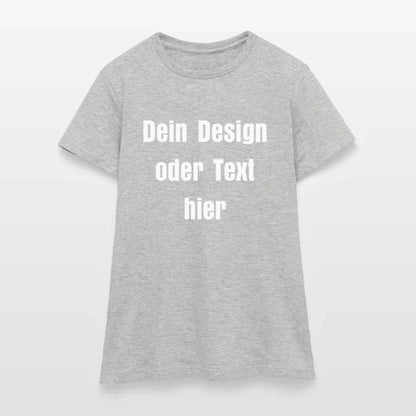 Frauen T-Shirt - personalisierbare Vorder- und Rückseite - Grau meliert