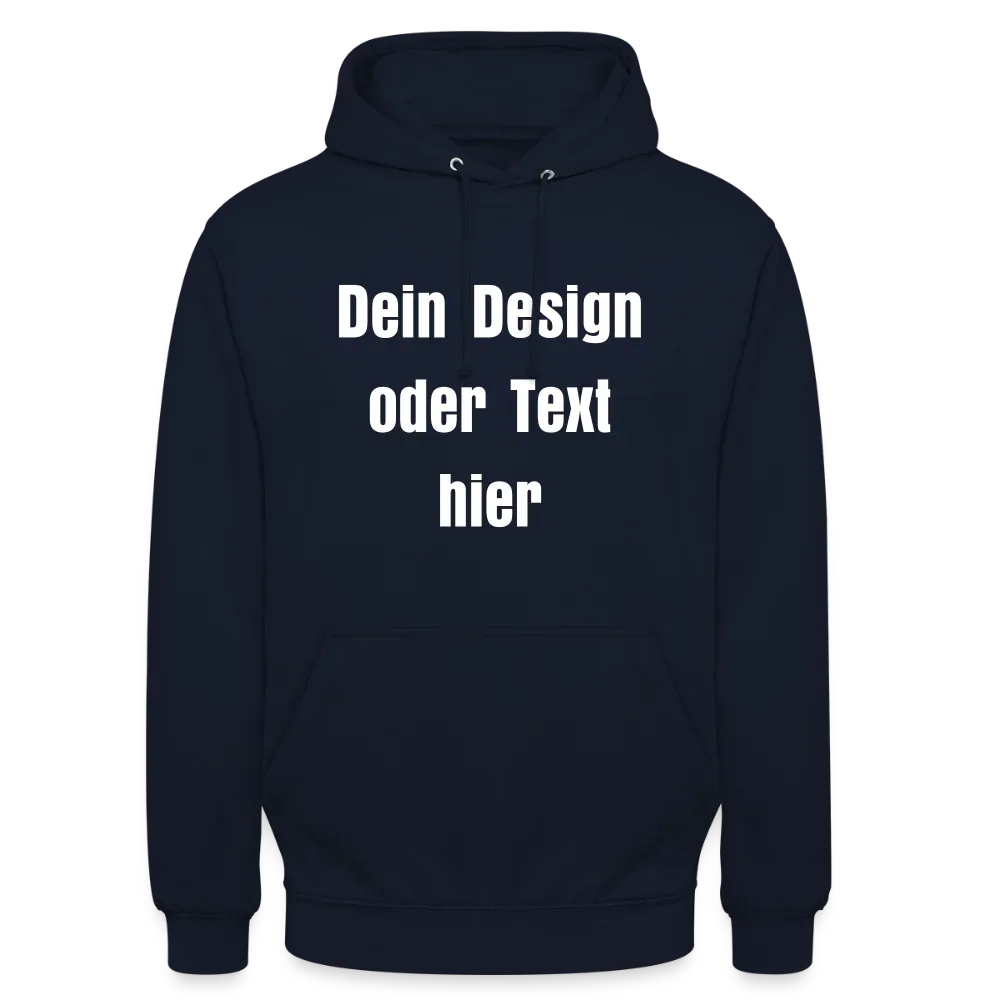 Unisex Hoodie - personalisierbare Vorder- und Rückseite - Navy