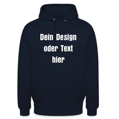 Unisex Hoodie - personalisierbare Vorder- und Rückseite - Navy
