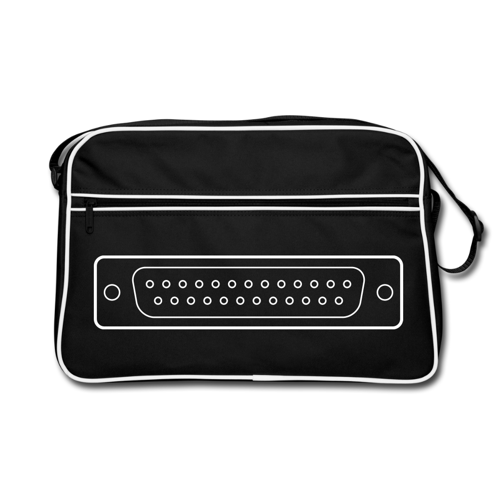 DB-25 LPT1 Retro Tasche - Schwarz/Weiß