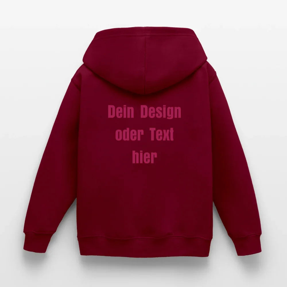 Kinder Hoodie - personalisierbare Vorder- und Rückseite - Bordeaux