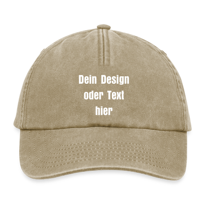 Relaxed Vintage Cap - personalisierbar - Vintage Beige