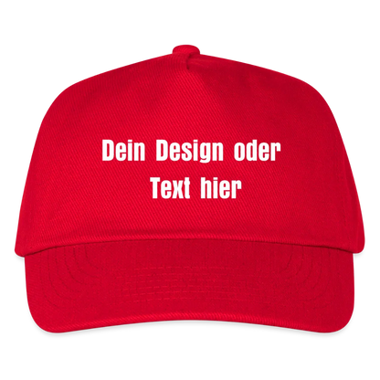 Kontrast Snapback Basecap für Kinder - personalisierbar - Rot