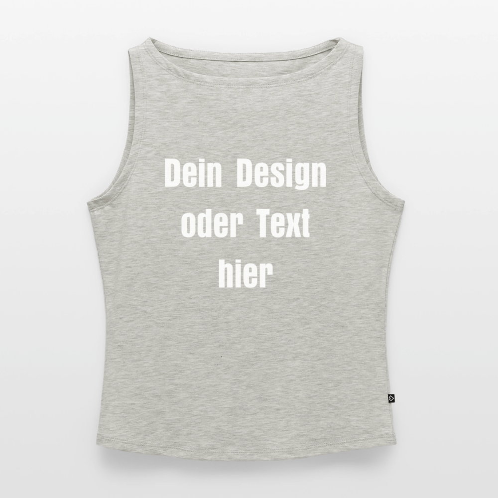 Frauen Tank Top mit U-Boot-Ausschnitt - personalisierbar - Grau meliert