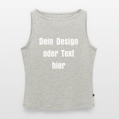 Frauen Tank Top mit U-Boot-Ausschnitt - personalisierbar - Grau meliert