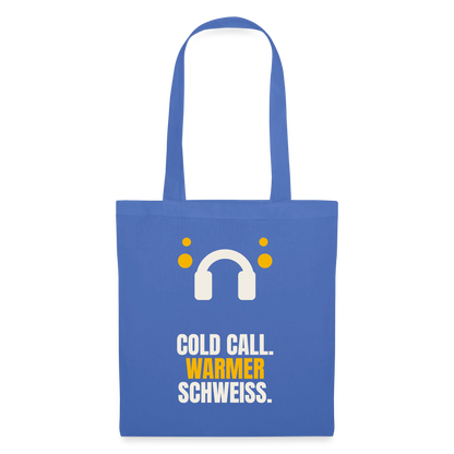 Cold Call. Warmer Schweiß. Stoffbeutel, Farbe Hellblau