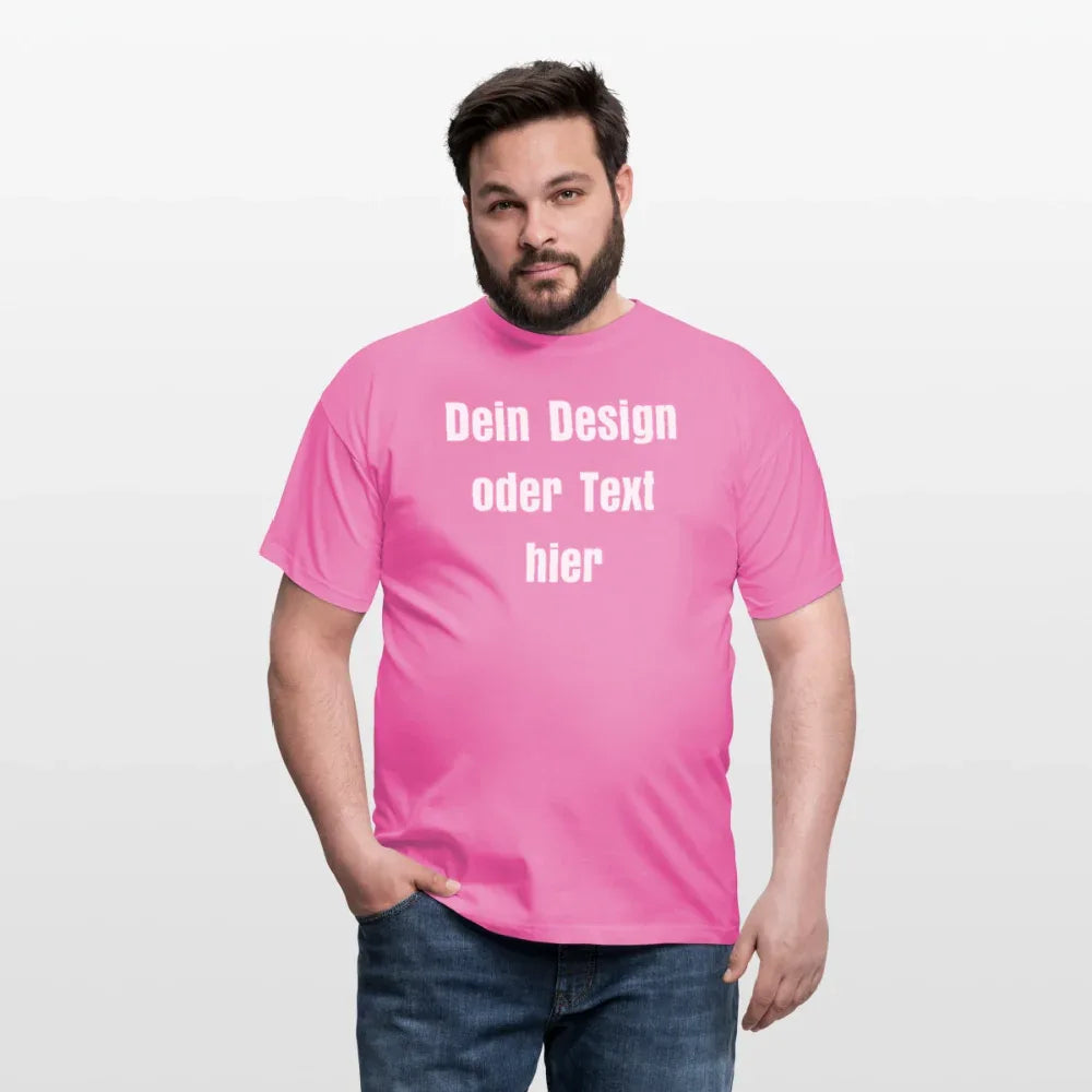 Männer T-Shirt - personalisierbare Vorder- und Rückseite - Pink