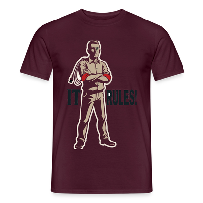 IT rules! Motiv-T-Shirt für Männer, Farbe Ziegelrot