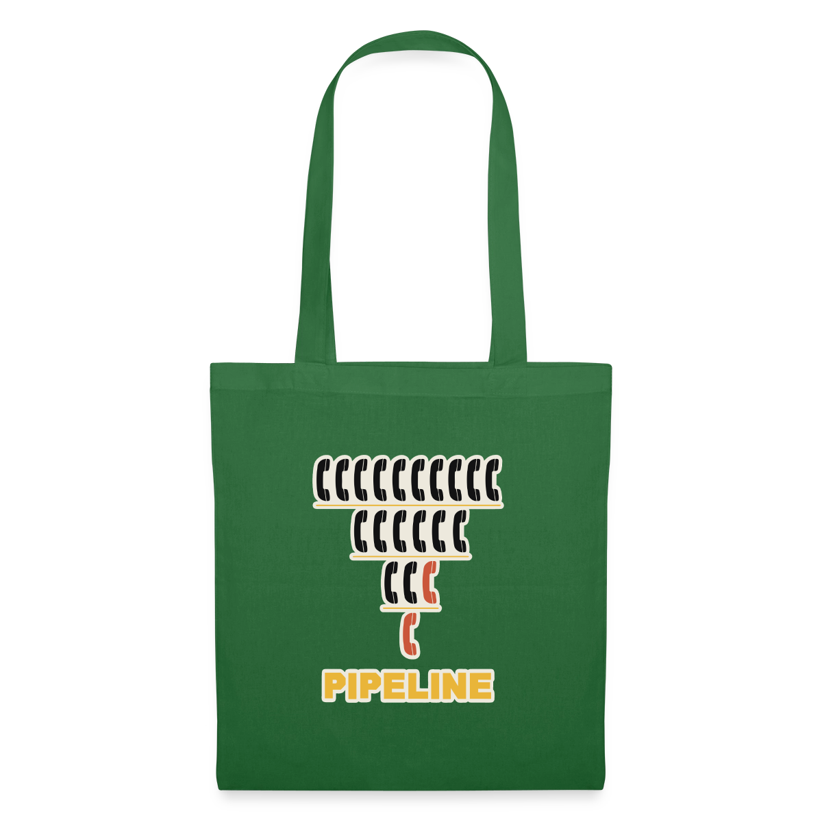 Pipeline. Isotype-Motiv Stoffbeutel, Farbe Fichte