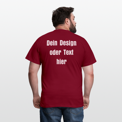 Männer T-Shirt - personalisierbare Vorder- und Rückseite - Ziegelrot