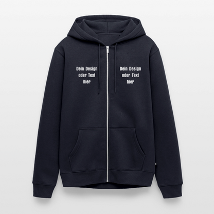 Männer Premium Kapuzenjacke - personalisierbare Vorder- und Rückseite - Navy