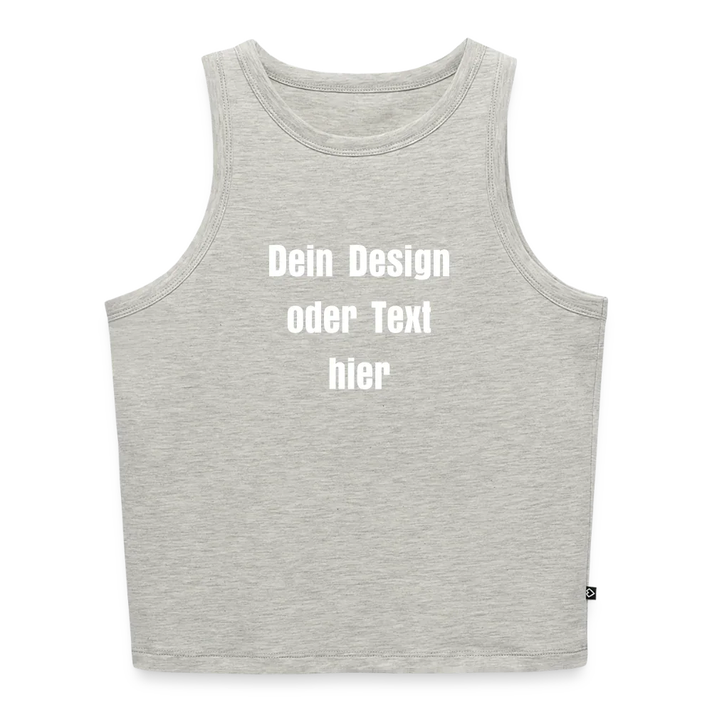 Frauen Cropped Tank Top - personalisierbar - Grau meliert