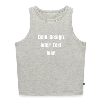 Frauen Cropped Tank Top - personalisierbar - Grau meliert